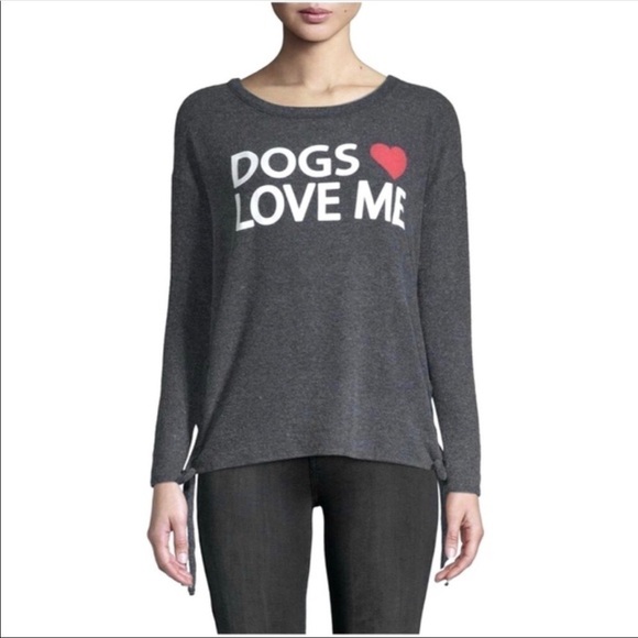 Chaser Dogs Love Me Gray Pullover Sweatshirt - Picture 10 of 10